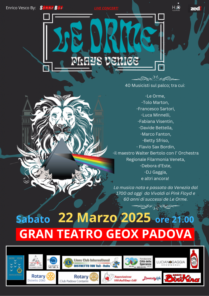 Locandina del concerto Le Orme Plays Venice